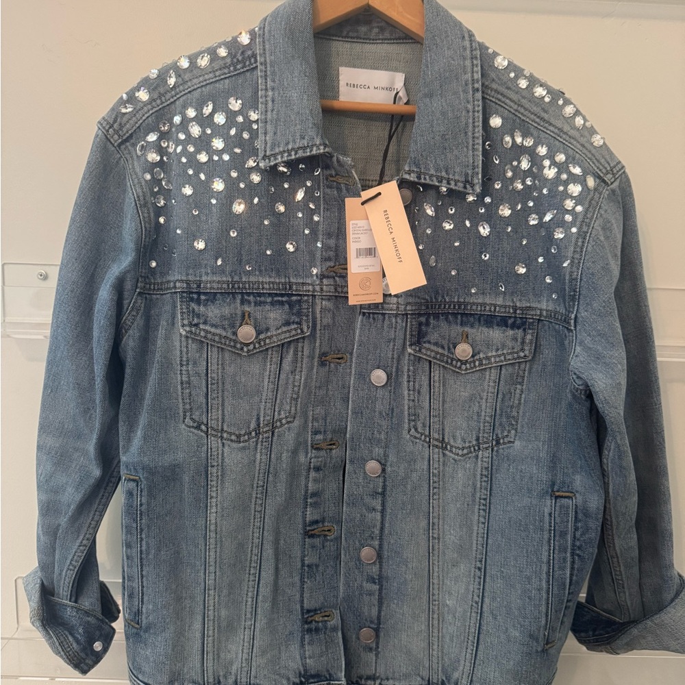 Rebecca Minkoff Studded Blue Jean Jacket